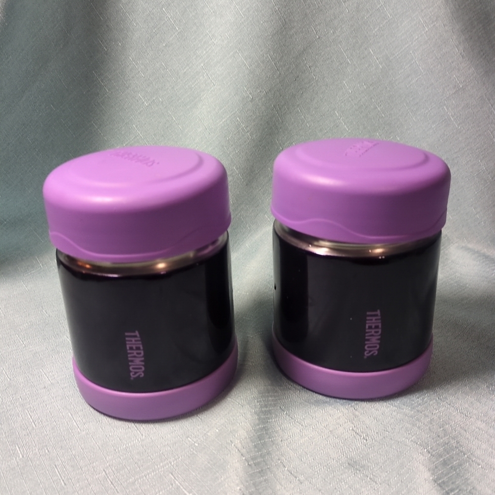 Lot of 2 Thermos Funtainer  Purple - Food Jar 10 Oz - Insulated